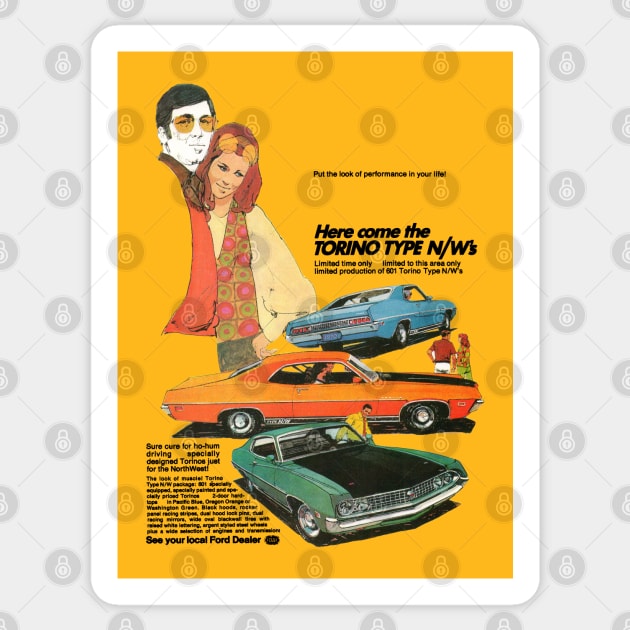 FORD TORINO - advert Sticker by Throwback Motors